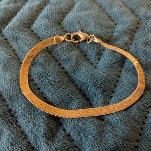 Gold Tone Bracelet I Love You With Hearts